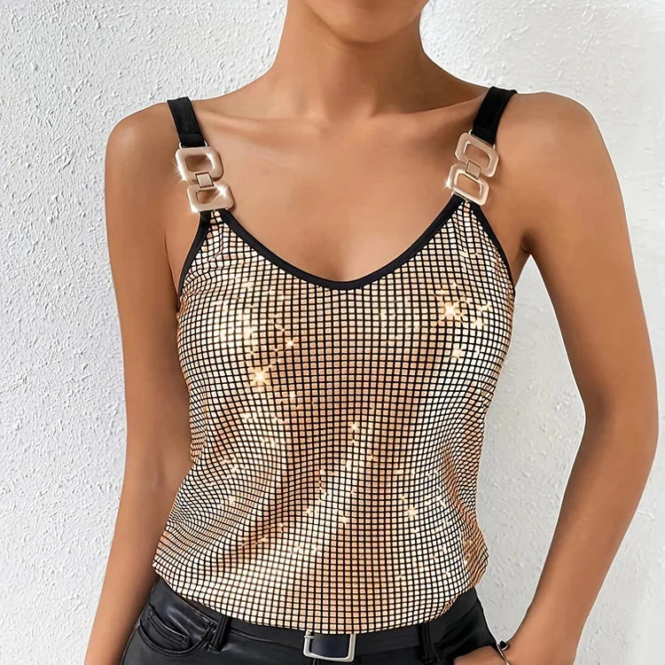 Camiseta de tirantes con lentejuelas