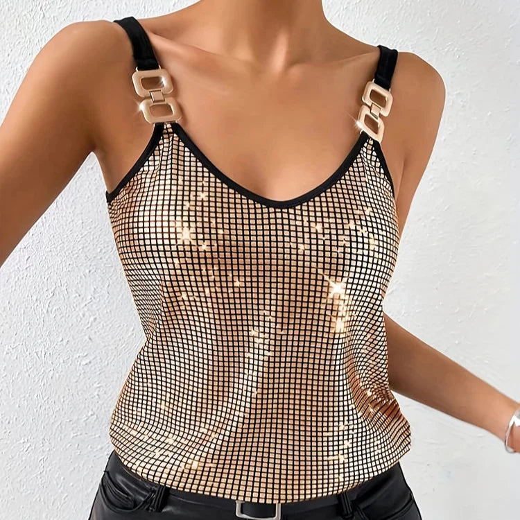 Camiseta de tirantes con lentejuelas
