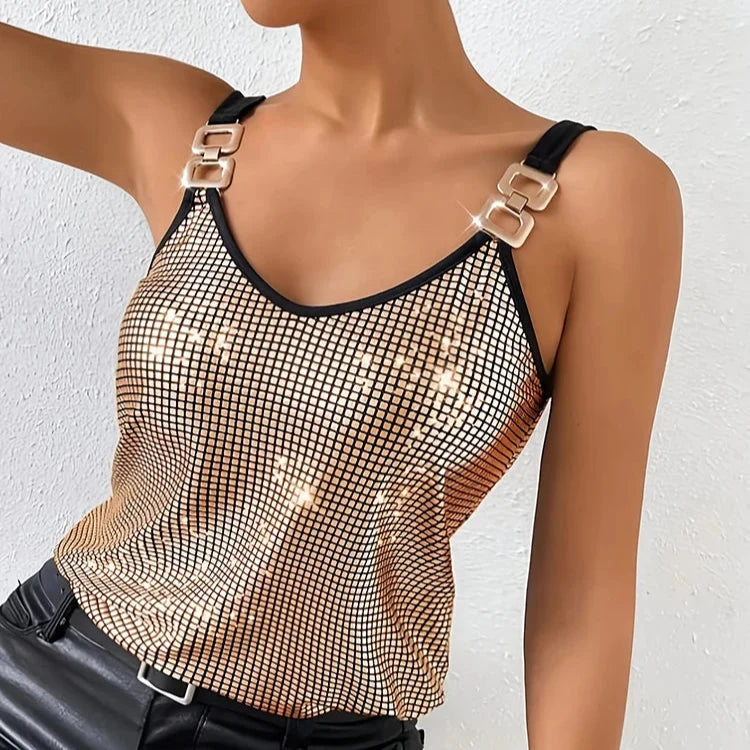 Camiseta de tirantes con lentejuelas